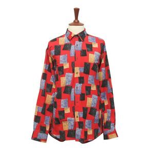 Mens Shirt Button Up Multicolor Abstract Geometric Dress Casual Summer Beach XL